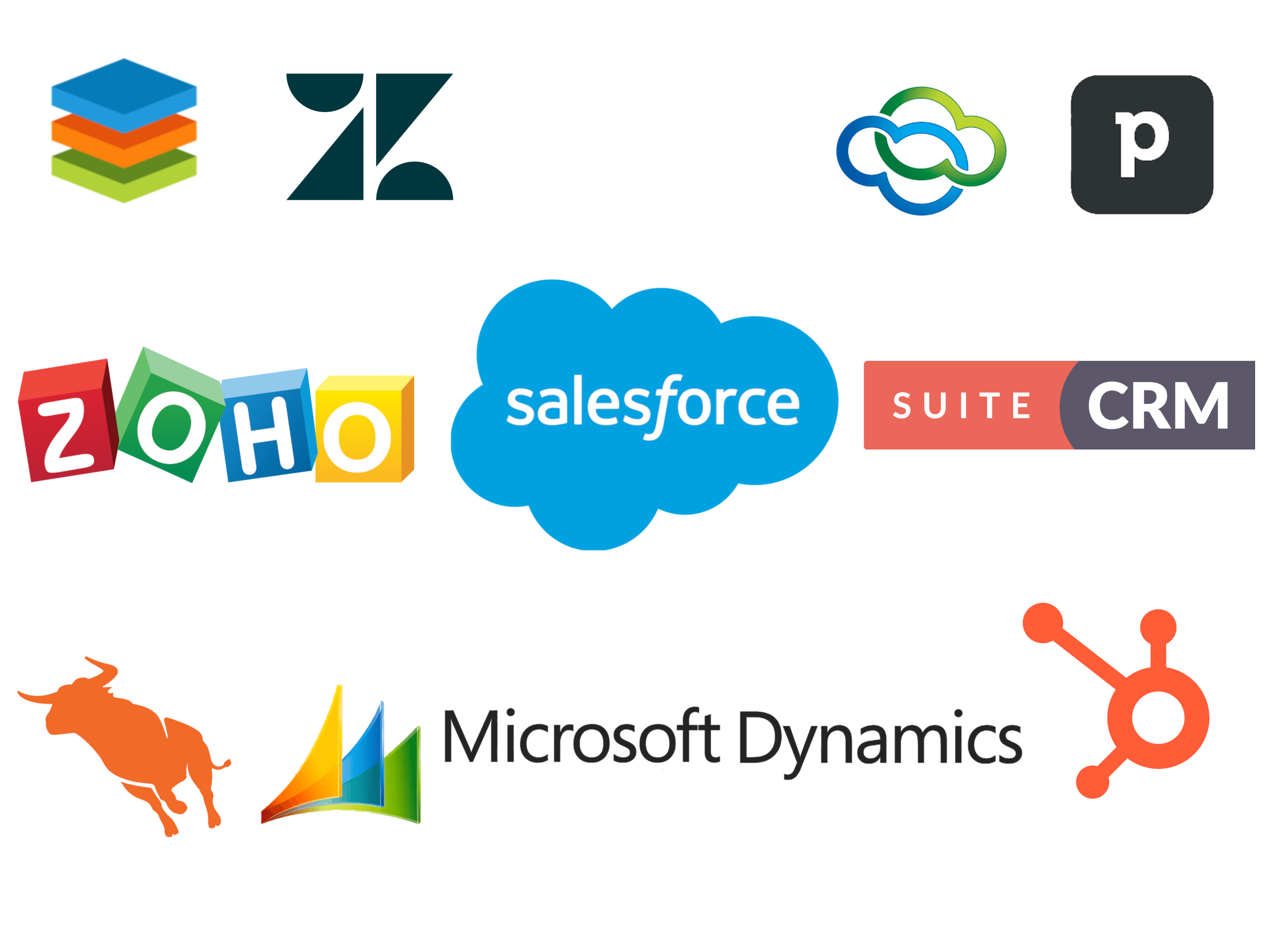 TOC_CRM_Logos_2560 TOC integrations with Salesforce, HubSpot, Microsoft Dynamics, and Outlook for unified business communications